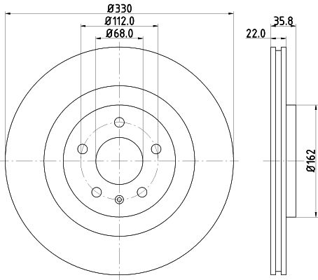 HELLA PAGID Тормозной диск 8DD 355 118-021